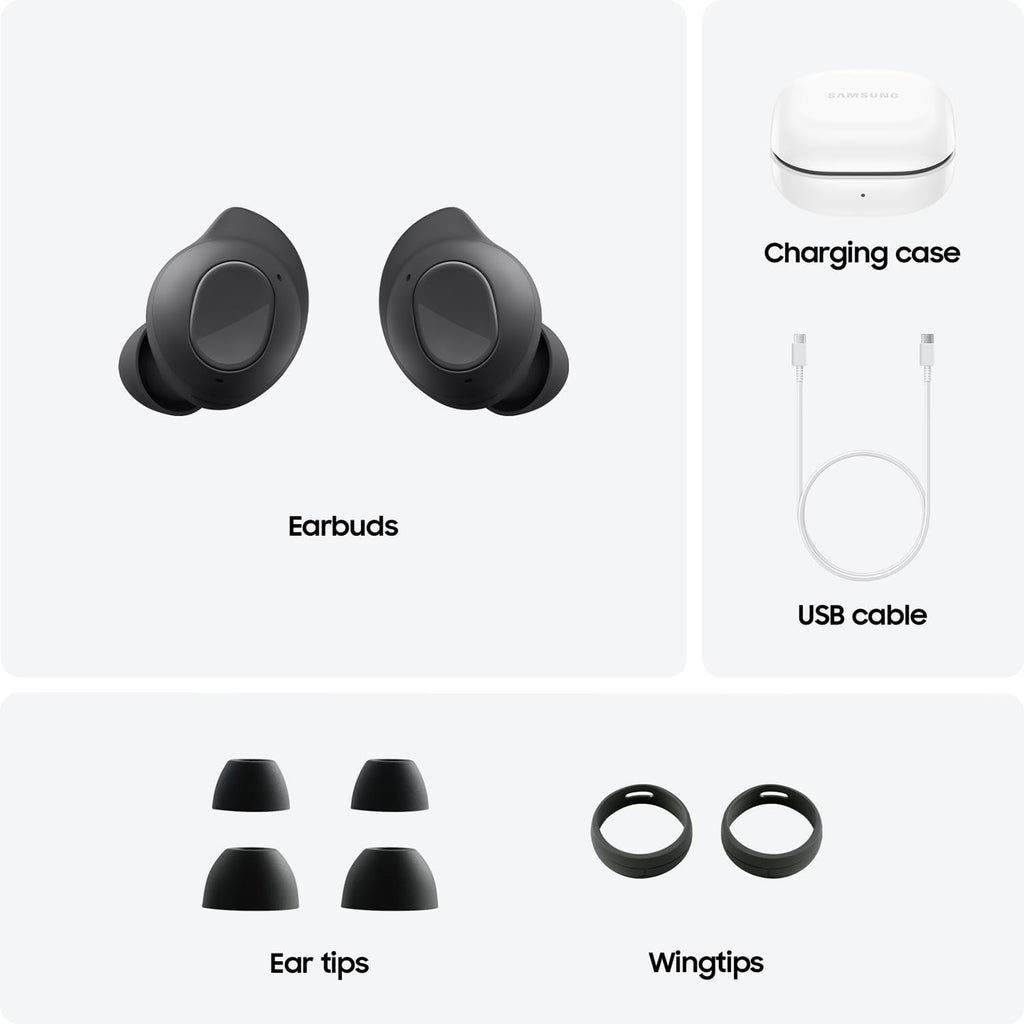 Samsung Galaxy Buds FE True Wireless Bluetooth Earbuds, Comfort and Secure in Ear Fit, Auto Switch Audio, Touch Control, Built-in Voice Assistant, Graphite US Version, 1Yr Manufacturer Warranty