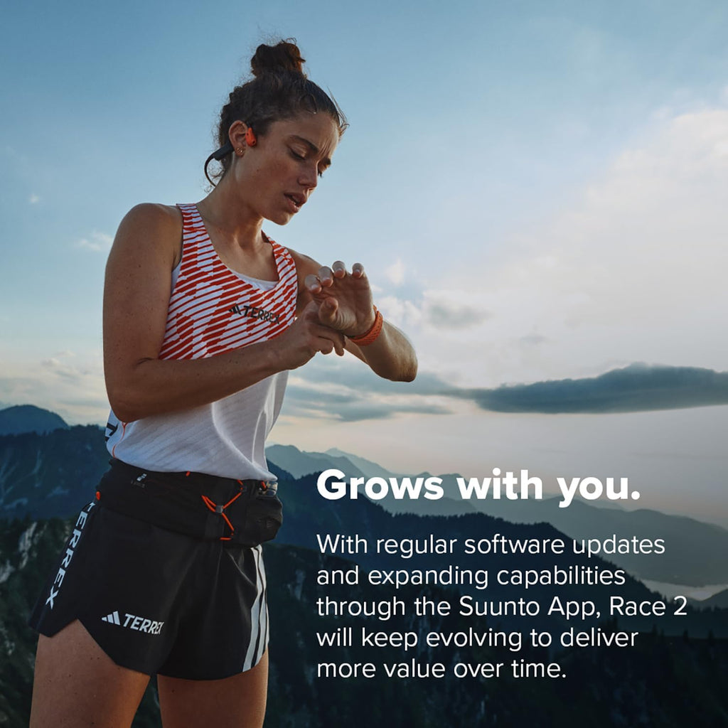 SUUNTO Race 2 GPS Sports Watch, 1.5" AMOLED Touchscreen w/Crown, 16 Days Battery Life, Training Metrics and Recovery Insights, Dual-GNSS, 32GB Global Offline Maps, Lightweight, All Black