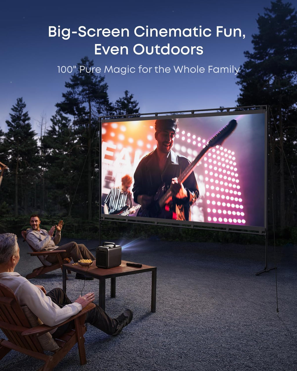 NEBULA P1 Portable GTV Projector with NEBULA 100-Inch Outdoor Projector Screen