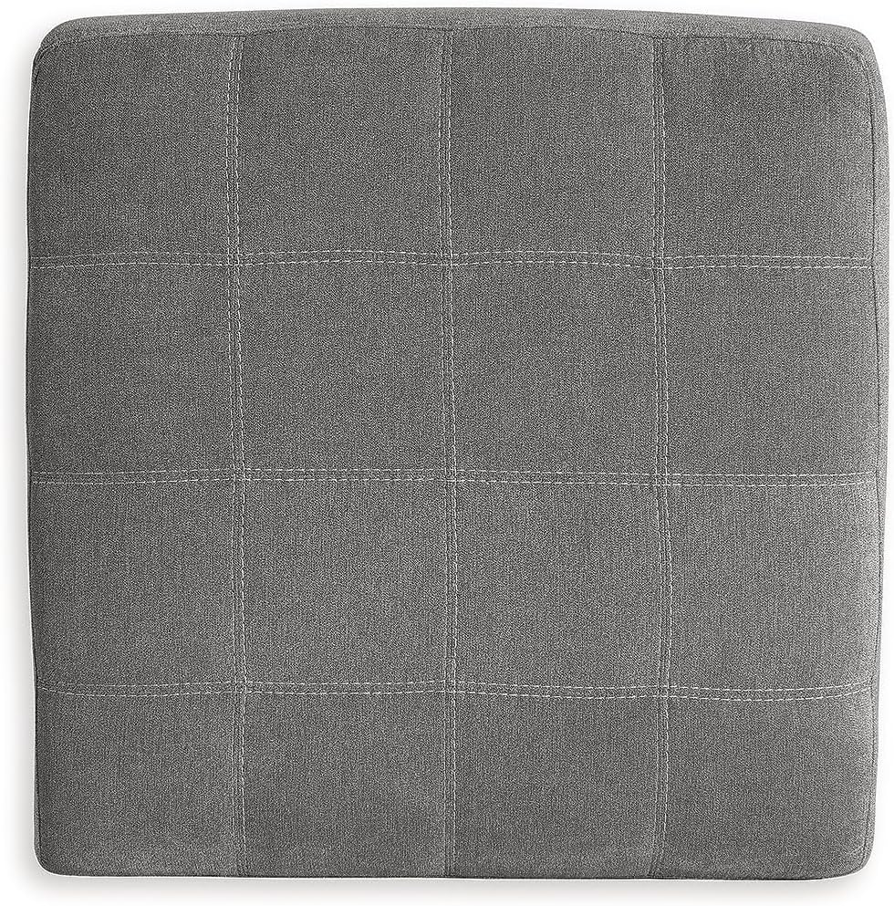Signature Design by Ashley Marleton Classic Square Upholstered Oversized Accent Ottoman, Light Gray