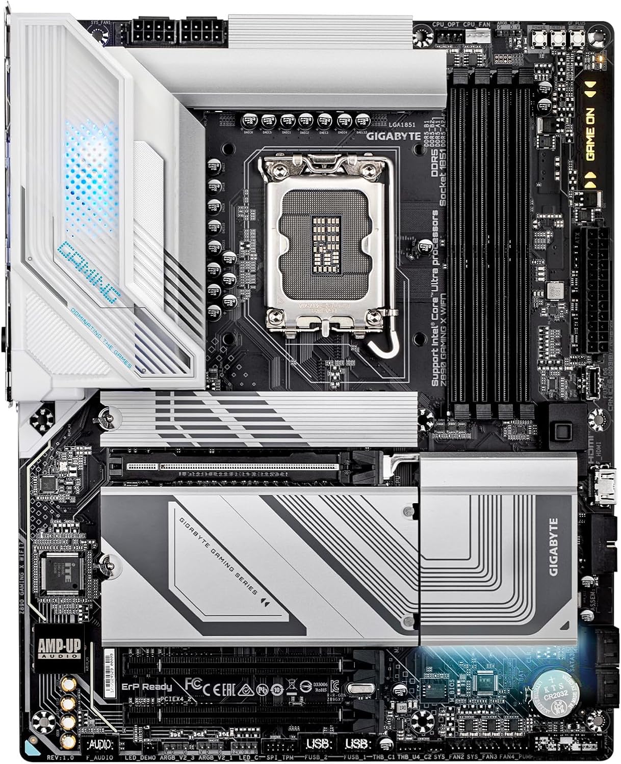 GIGABYTE Z890 Gaming X WIFI7 Intel Core Ultra (Series 2) LGA 1851 Motherboard, ATX, DDR5, 4X M.2, PCIe 5.0, USB4, WIFI7, 2.5GbE LAN, EZ-Latch