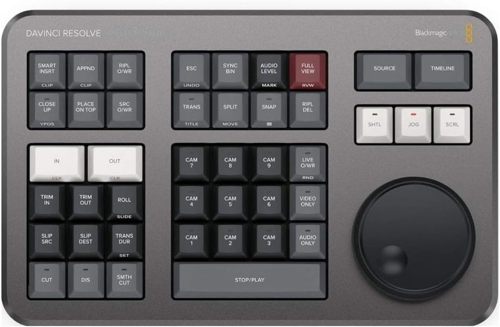 Blackmagic Design Davinci Resolve Speed Editor, Bluetooth & USB-C Editing Keyboard Bundle with Davinci Resolve Studio Activation Card