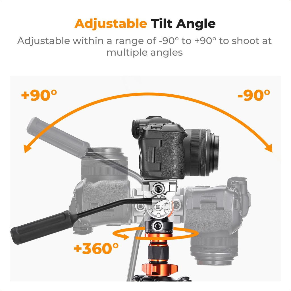 K&F CONCEPT Tripod for Camera .68'' Carbon Fiber Tripod with Fluid Head Max Load 11lb, Lightweight DSLR Camera Tripods & Monopods for Canon Sony Nikon.
