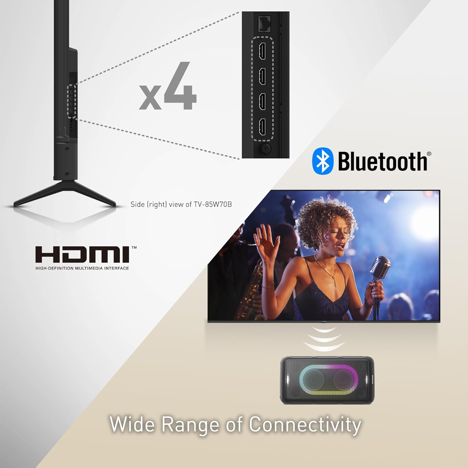 Panasonic W70 Series (2025 Model) 70" LED 4K Ultra HD Smart Fire TV, Press & Ask Alexa, Apple AirPlay, HDR10+, HDMI 2.1, and Bluetooth Support - 70W70BP