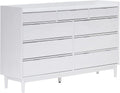 Walker Edison Blythe Mid-Century Modern Tray-Top Solid Wood 9-Drawer Dresser 60 Inch White