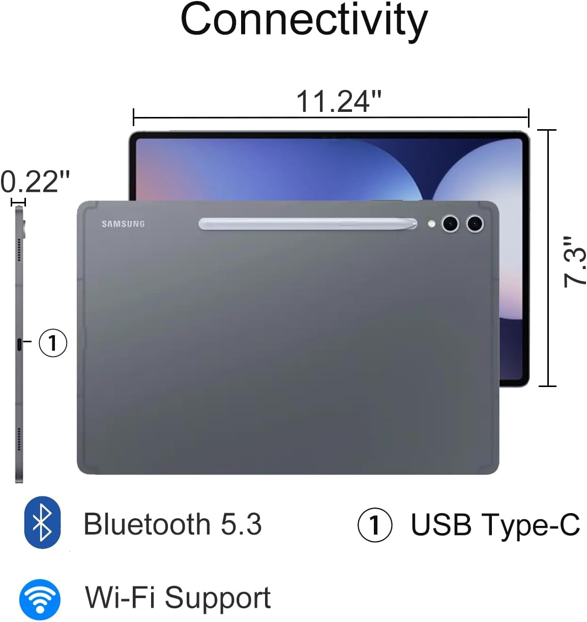 Samsung Galaxy Tab S10+ Plus, 12.4" AMOLED 2X 120Hz, 512GB Storage (256GB+256GB SD Card), Ultra-Light Android Tablet, Galaxy S Pen, AI Tools, 2K+ Touchscreen, 12GB RAM, 16-Hr Battery Life, SM-X820