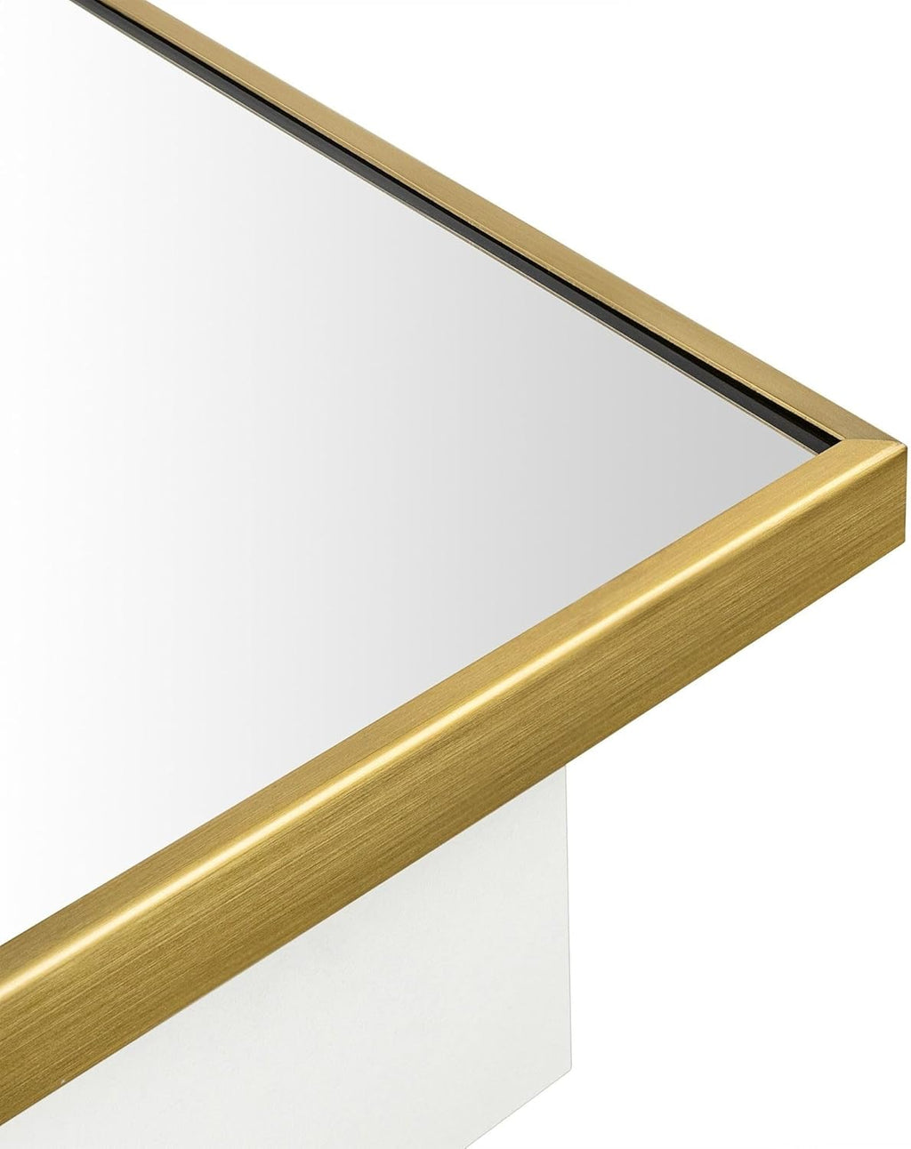 TEHOME 16.5'' x 24'' Brushed Gold Recessed and Surface Mount Bathroom Medicine Cabinet with Mirror Brushed Gold Square Cornered Metal Framed Rounded Rectangle Medicine Cabinet Mirror