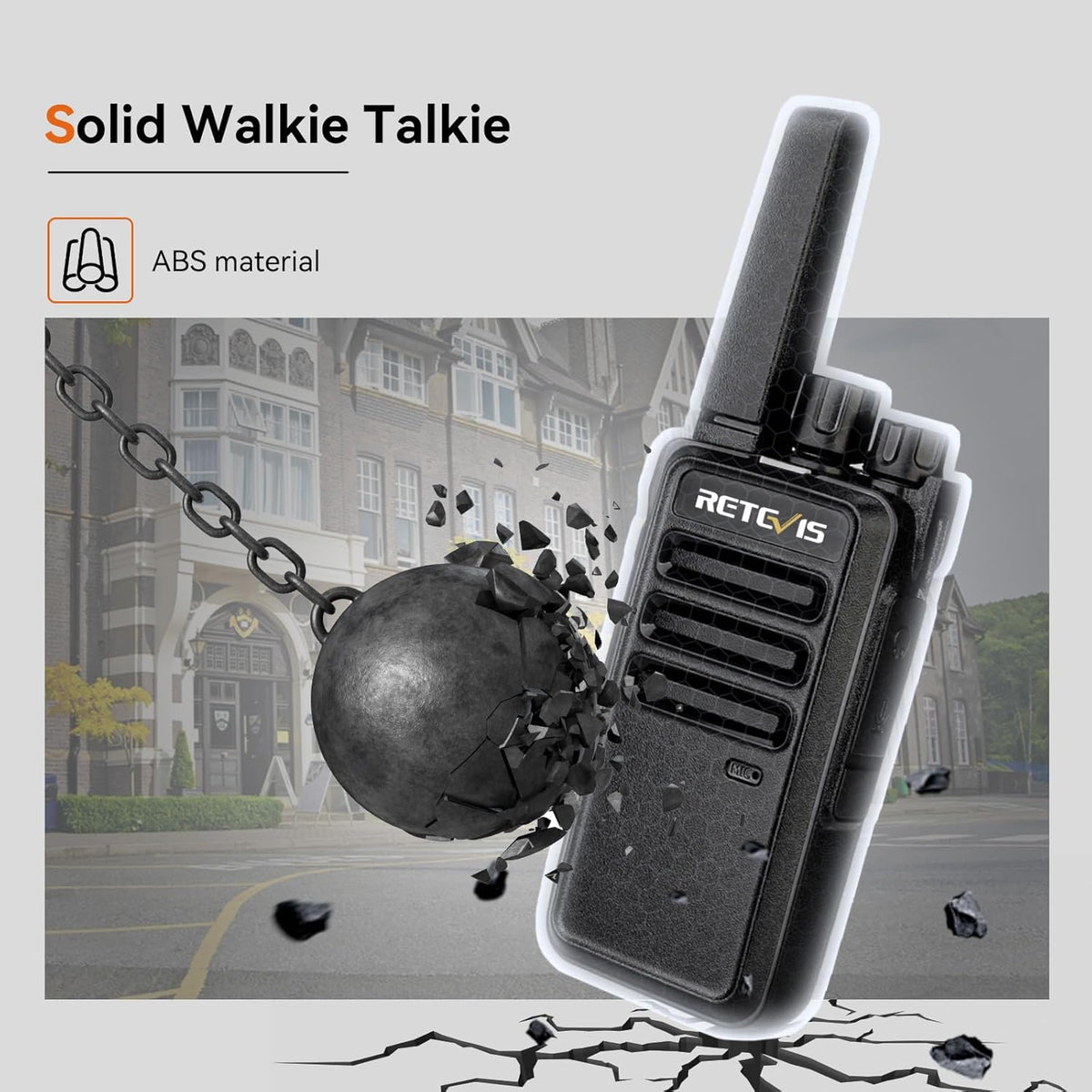 Retevis RT68 2 Way Radio, Long Range Walkie Talkies for Adults (10 Pack) with 10 Multi Way Charger, Easier Securer Charging, 1200mAh, Compact Handheld Two Way Radios Rechargeable for Industry