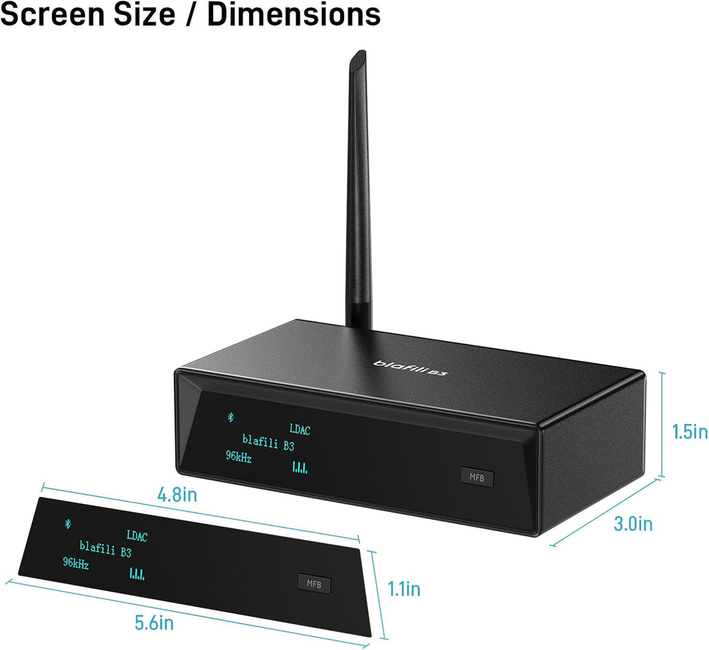 B3 Professional XLR Bluetooth v5.1 Music Receiver, LDAC & aptX HD Streamer, Built-in ESS DAC, Analog RCA, Digital Optical and COAXIAL Outputs, for Audio Mixer, DJ Speakers & PA System