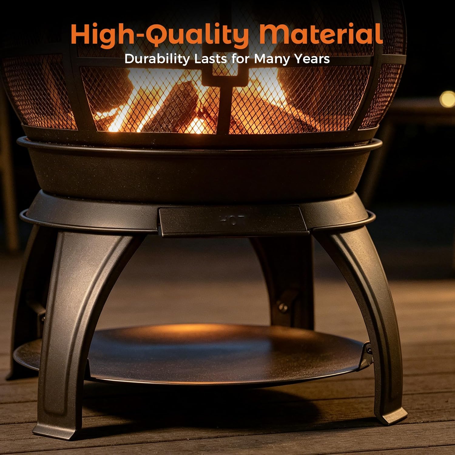 BALI OUTDOORS Chiminea Outdoor Fireplace, Outdoor Wood Burning Fire Pits for Backyard, Garden, Camping, Brown-Black
