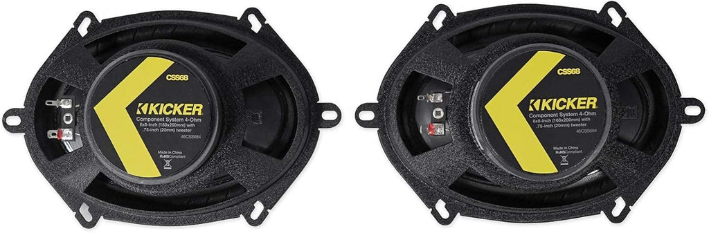 Kicker 46CSS684 Car Audio 6x8 Component Full Range Stereo Speakers Set CSS68 (Renewed)