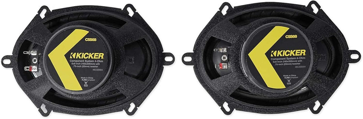 Kicker 46CSS684 Car Audio 6x8 Component Full Range Stereo Speakers Set CSS68 (Renewed)