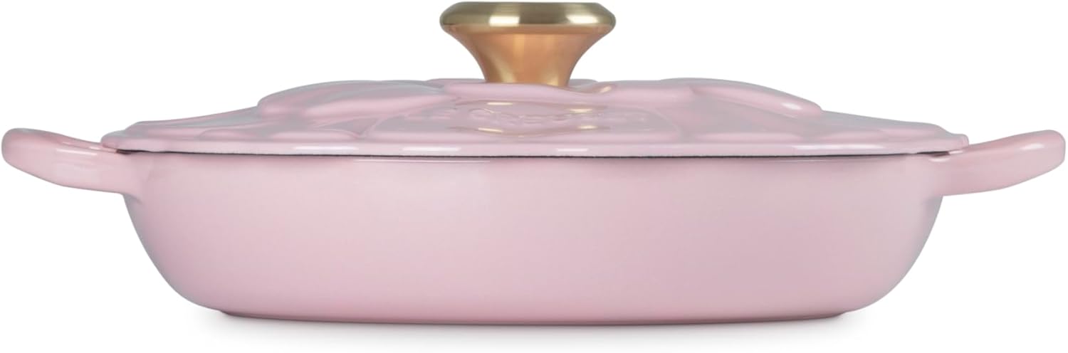Le Creuset Enameled Cast Iron Signature Petal Braiser, 2.25 qt., Chiffon Pink w/Light Gold Knob