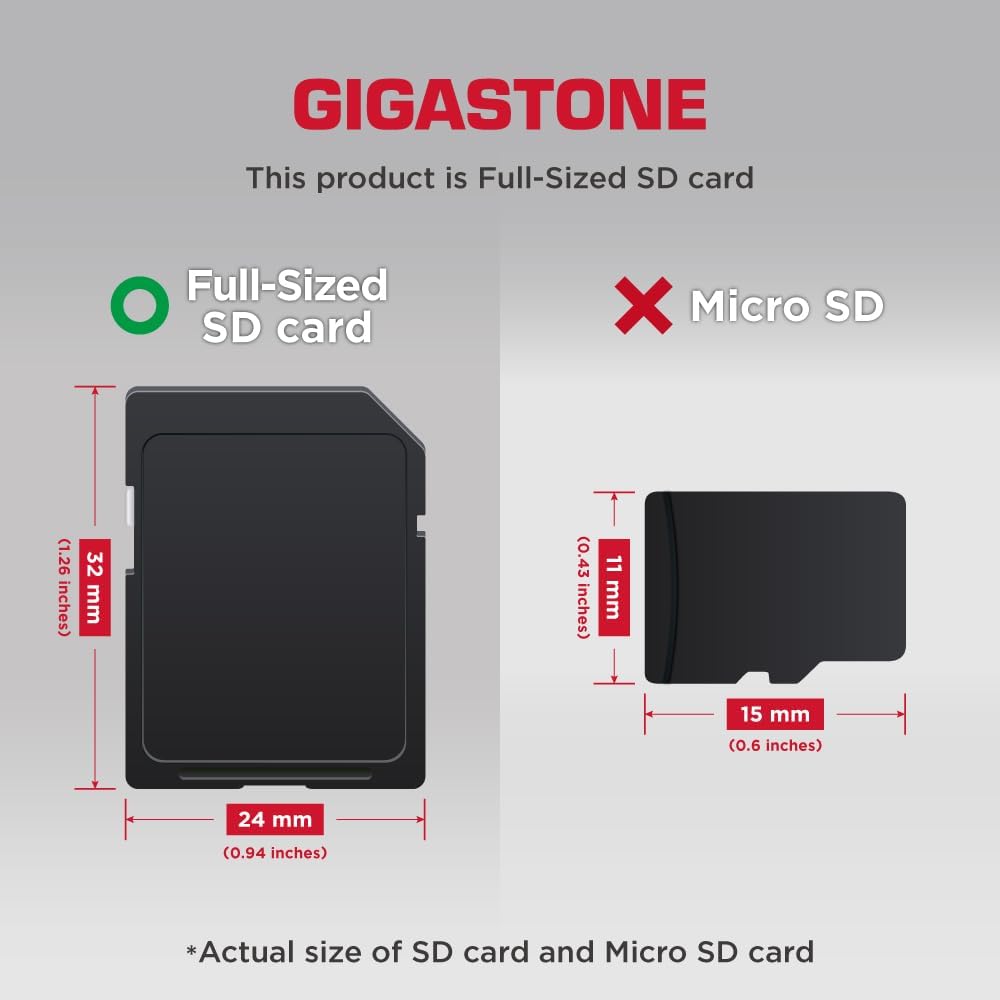 GIGASTONE 8GB SD Card 10-Pack UHS-I U1 Class 10 SDHC Memory Card Full HD Video Canon Kodak Olympus Digital Camera, with 10 mini Cases
