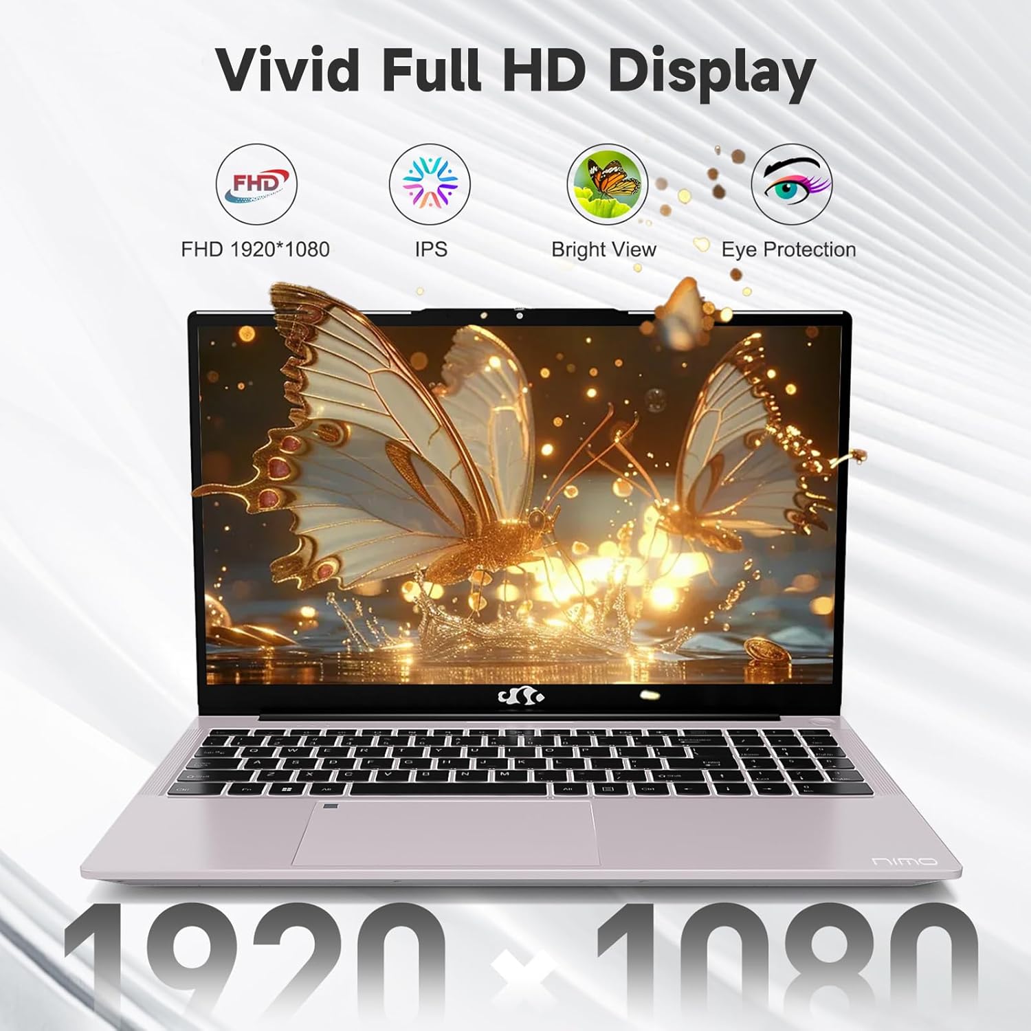 NIMO 15.6" Laptop, Intel 6 Cores I3-1215U 32GB RAM 1TB SSD (Up to 4.4GHz, Beat R5 7520U), 65W Fast PD 180° Viewing Wi-Fi 6 Backlit Keyboard Computer for Business Work Creator Student Study and Home