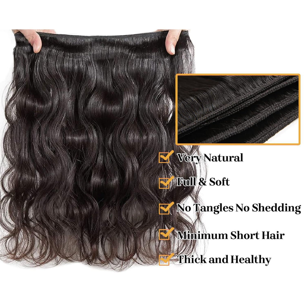 12A Human Hair Bundles with Closure 18 20 22 24+16 Inch Brazilian Body Wave 4 Bundles Human Hair with 5x5 HD Lace Closure Unprocessed Virgin Human Hair Natural Black