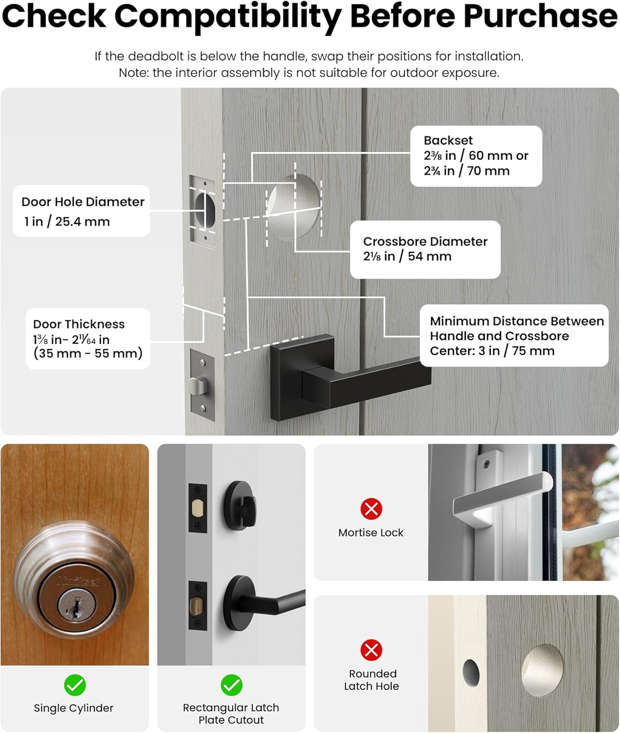 Lockin Veno Smart Lock with Palm Vein, Keyless Entry Smart Locks for Front Door with Doorbell, Fingerprint Lock Built-in WiFi, App Remote Control, 7-Month Battery Life, IP65 Waterproof