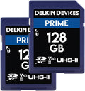 Delkin Devices Prime 128GB 2PK SDXC UHS-II (U3/V60) Memory Cards – High Endurance for 8K, 4K, Full HD, and RAW Burst | Compatible with DSLR and Digital Cameras