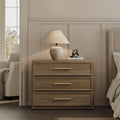SICOTAS Night Stand Oversized Extra Large Nightstand Tall Bedside Side Table with 3 Drawers with Storage Modern End Table with Golden Handles Night Stands for Bedroom Sofa Couch Office