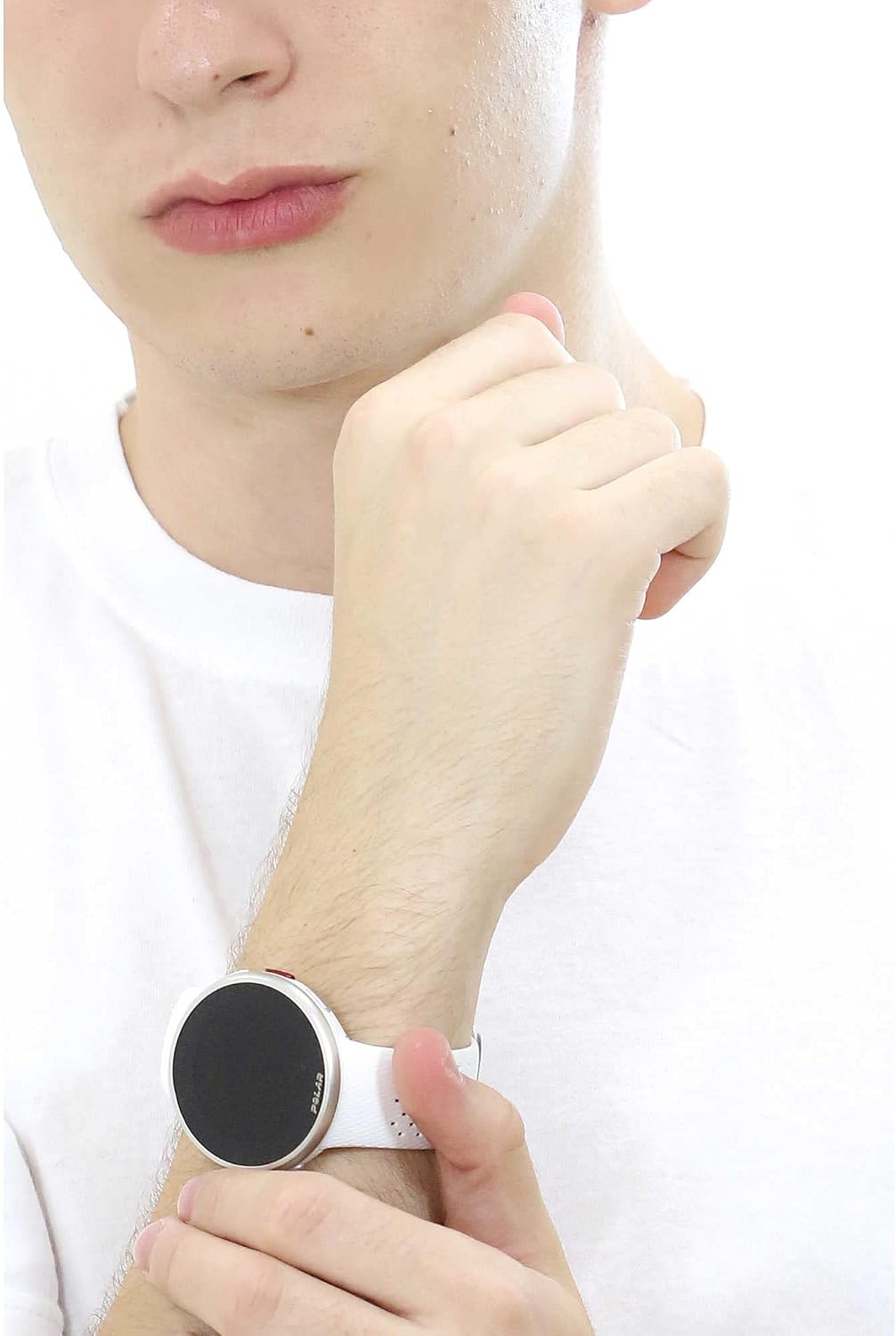 POLAR Pacer Pro Advanced Ultra-Light GPS Fitness Tracker Smartwatch for Runners with Training Program & Recovery Tools; S-L, for Men or Women, White-Red
