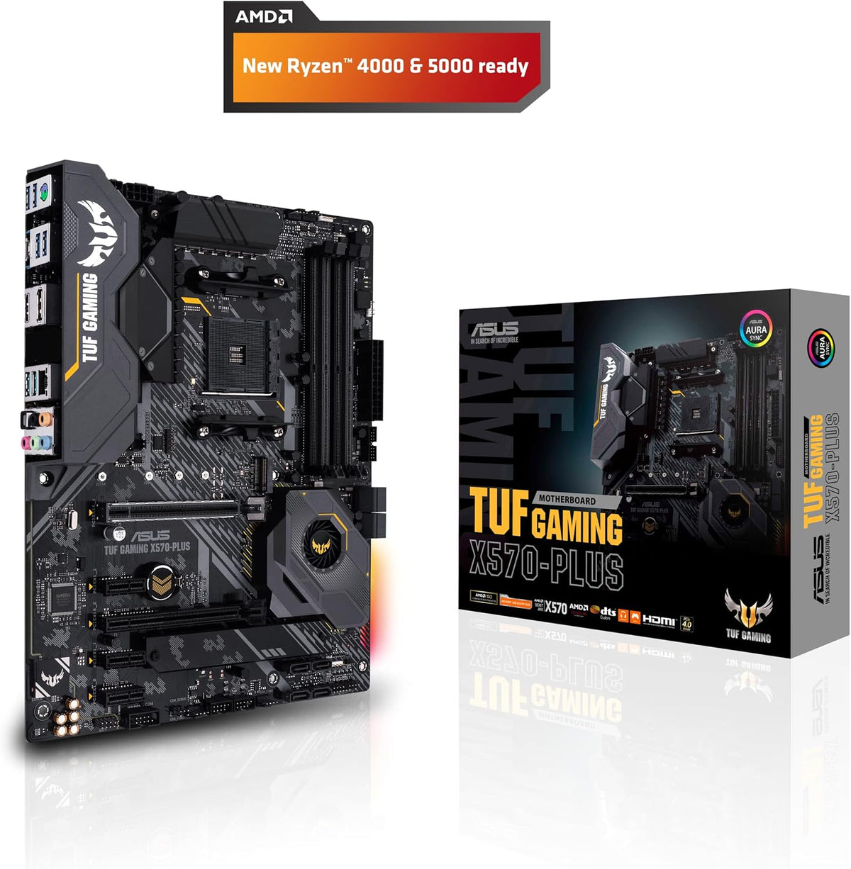 ASUS AM4 TUF Gaming X570-Plus AM4 Zen 3 Ryzen 5000 & 3rd Gen Ryzen ATX Motherboard with PCIe 4.0, Dual M.2, 12+2 with Dr. MOS Power Stage, HDMI