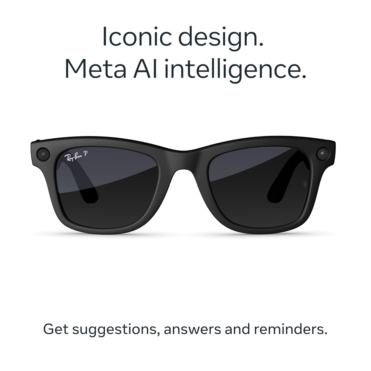 Ray-Ban Meta (Gen 2), Wayfarer, Matte Black | Smart AI Glasses for Men, Women — 2X Battery Life — 3K HD Resolution — 12 MP Ultra-Wide Camera, Audio, Video — Polarized Gradient Graphite Lenses