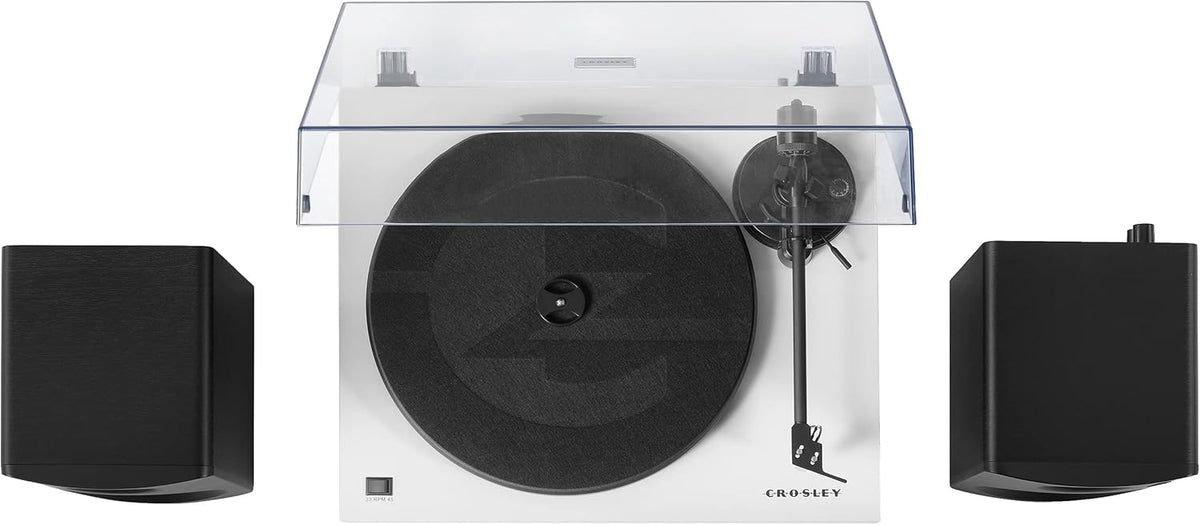 Crosley KT6101-WH Belt-Drive Bluetooth Turntable with Built-in Preamp and Included Speakers, White