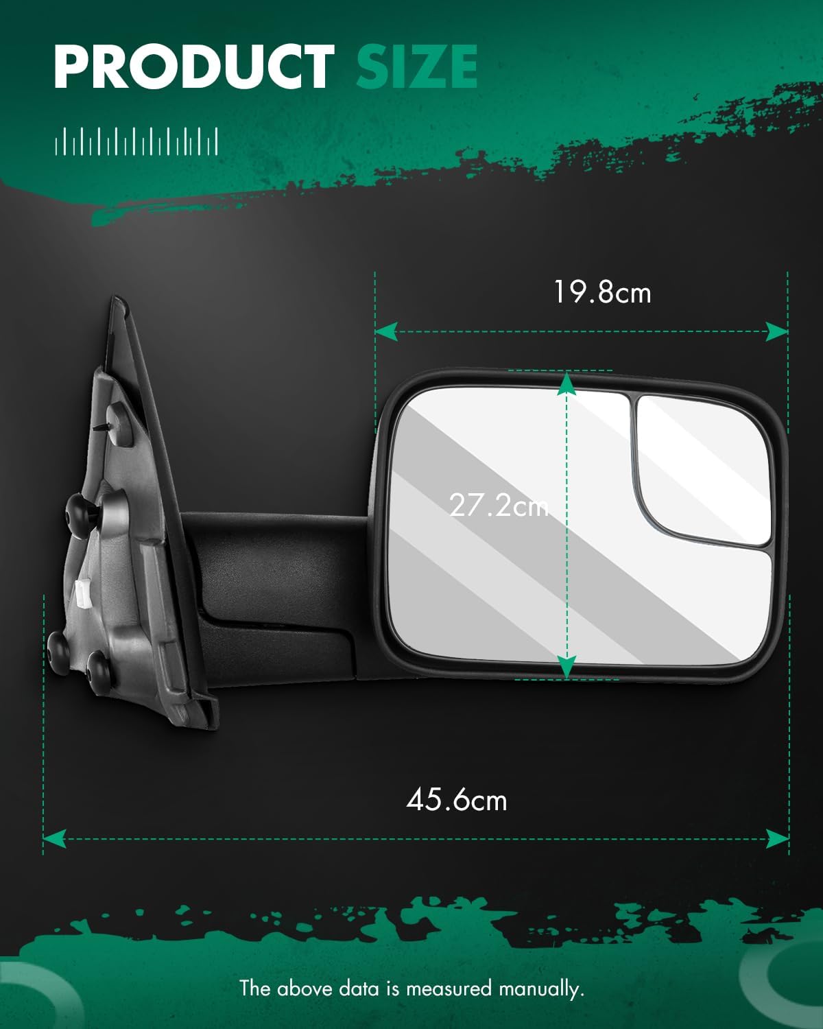 SCITOO Compatible fit for Towing Mirrors 1994 1995 1996 1997 for Dodge for Ram 1500 2500 3500 Truck Black Power Operation Pair Set Mirrors