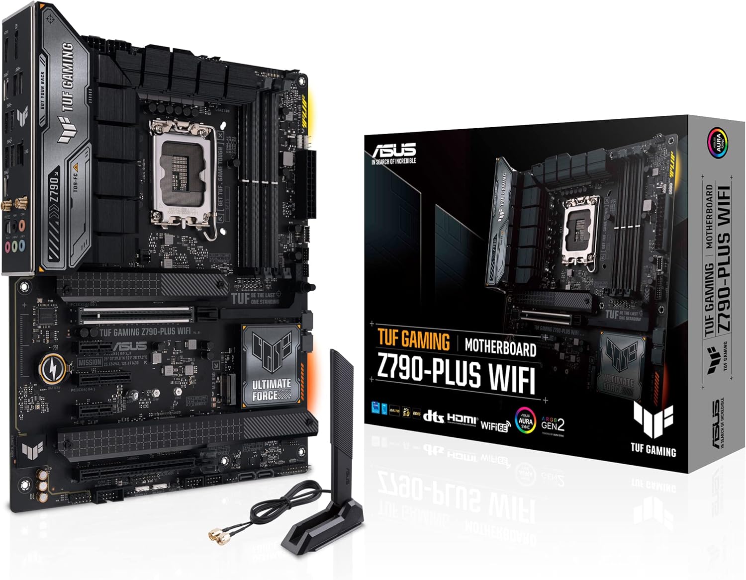 ASUS TUF Gaming Z790-Plus WiFi LGA 1700(Intel 14th,12th &13th Gen) ATX Motherboard(PCIe 5.0,DDR5,4xM.2 Slots,16+1 DrMOS,WiFi 6,2.5Gb LAN,Front USB 3.2 Gen 2 Type-C,(USB4),Aura RGB) (Renewed)