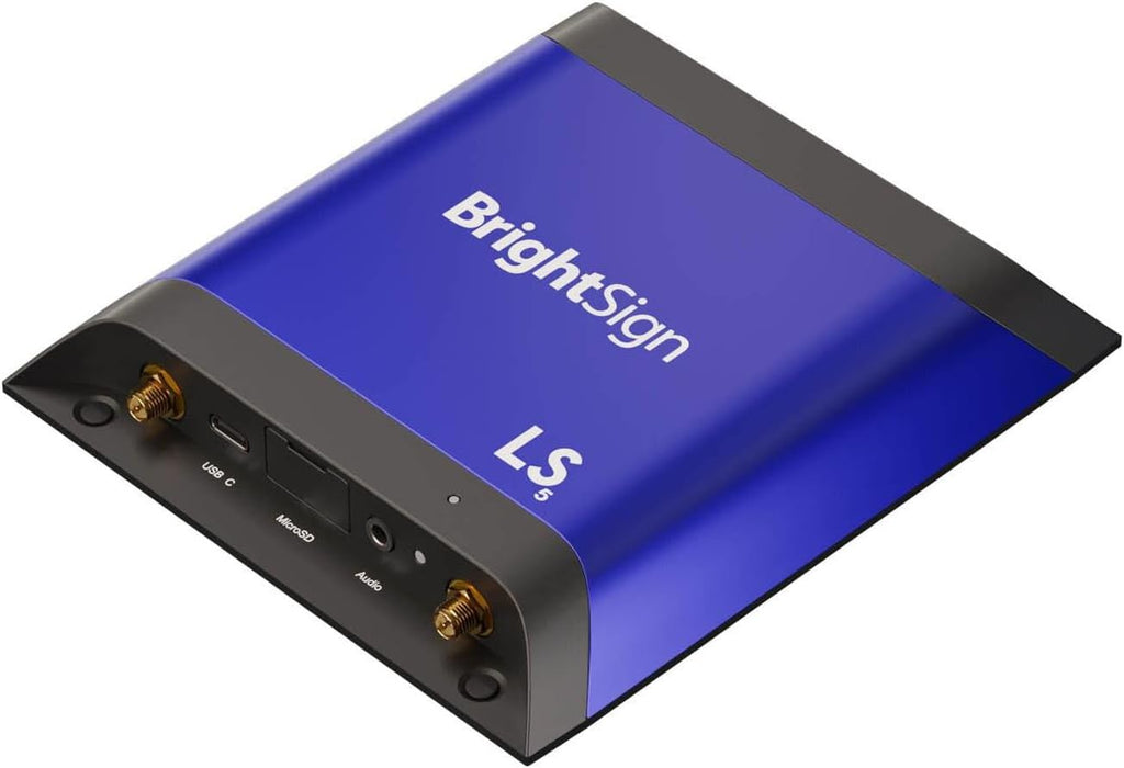 BrightSign LS445 digital signage media player, 4K UHD, HTML5, Ethernet, 64 GB, for commercial displays