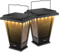 pohopa Bluetooth Speakers Waterproof, Solar Powered 2 Packs True Wireless Stereo Sound 20W Dual Pairing Lantern Indoor Outdoor Speakers with 20 Piece LED Lights, Richer Bass, Black