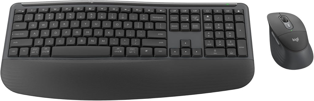 Logitech Signature Comfort Plus Combo MK880 Wireless Keyboard and Mouse Combo, Full-Size Comfort Keyboard with Palm Rest, Silent Clicks, Bluetooth, for Windows and macOS - Graphite