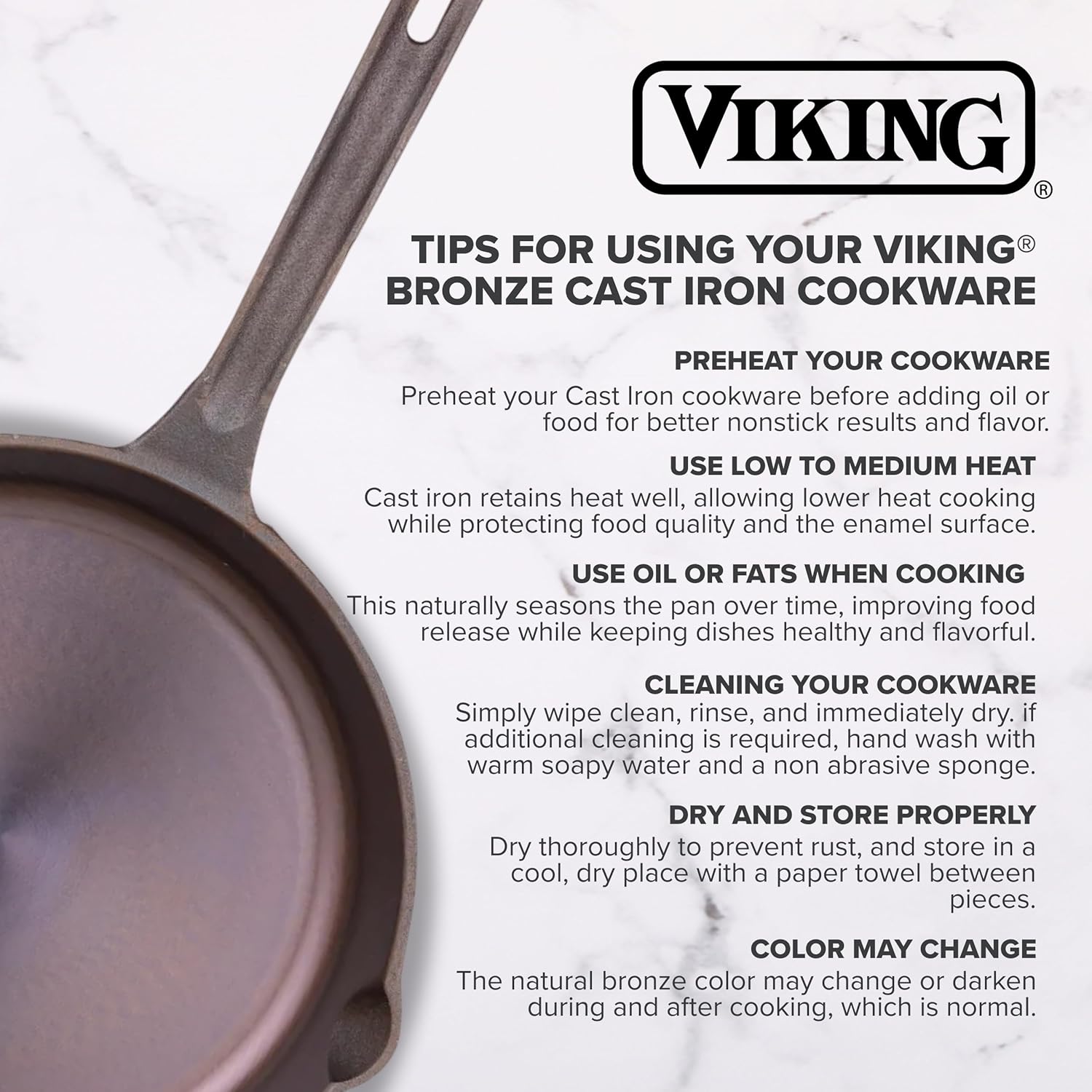 Viking Nonstick 5 Quart Dutch Oven with Self-Basting Lid, Bronze Cast Iron Cookware Pot, Made without PFAS, Induction Compatible, Oven Safe to 500F