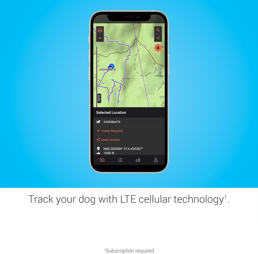 Garmin Alpha® LTE, Cellular Technology Dog Tracker, See Your Dog's Movements On Your Compatible Smartphone or Integrate it with Your Garmin Dog Tracking System to Track via VHF or LTE