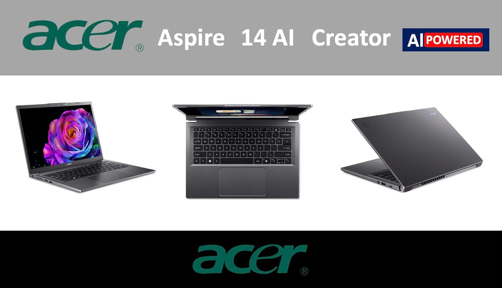 acer Aspire 14 AI Creator Laptop 14.0" Touchscreen IPS WUXGA Display (Intel Ultra 9-288V, 32GB LPDDR5X, 1TB SSD, Intel Arc 140V, Backlit KB, 2 Thunderbolt 4, WiFi 6E, Webcam, Win 11 Home) (Renewed)