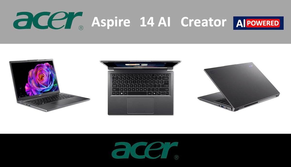 acer Aspire 14 AI Creator Laptop 14.0" Touchscreen IPS WUXGA Display (Intel Ultra 9-288V, 32GB LPDDR5X, 1TB SSD, Intel Arc 140V, Backlit KB, 2 Thunderbolt 4, WiFi 6E, Webcam, Win 11 Home) (Renewed)