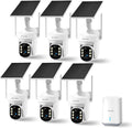 SOLIOM Security Cameras Wireless Outdoor, 6-Camera Solar Security System, 5MP 3K Color Night Vision, Radar Motion Detection, 360° Auto Tracking, No Monthly Fees, 64GB Local Storage