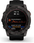 Garmin Fenix 7X Solar, Larger Sized Adventure smartwatch, with Solar Charging Capabilities, Rugged Outdoor Watch with GPS, Touchscreen, Health and Wellness Features, Slate Gray with Black Band