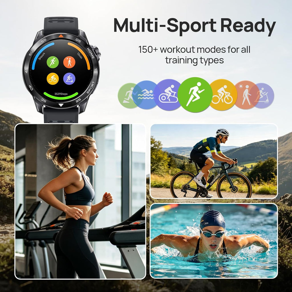 mibro GS Pro2 GPS Running Watch with Dual Band GPS, Built-in Training Plans, 1.43” AMOLED, 20-Day Battery and 150+ Workout Modes, Heart Rate and 5ATM Waterproof Smartwatch for Runner(Dark Gray)