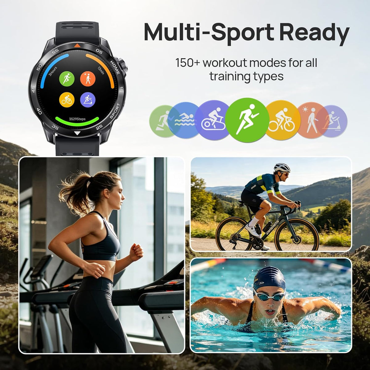 mibro GS Pro2 GPS Running Watch with Dual Band GPS, Built-in Training Plans, 1.43” AMOLED, 20-Day Battery and 150+ Workout Modes, Heart Rate and 5ATM Waterproof Smartwatch for Runner(Dark Gray)