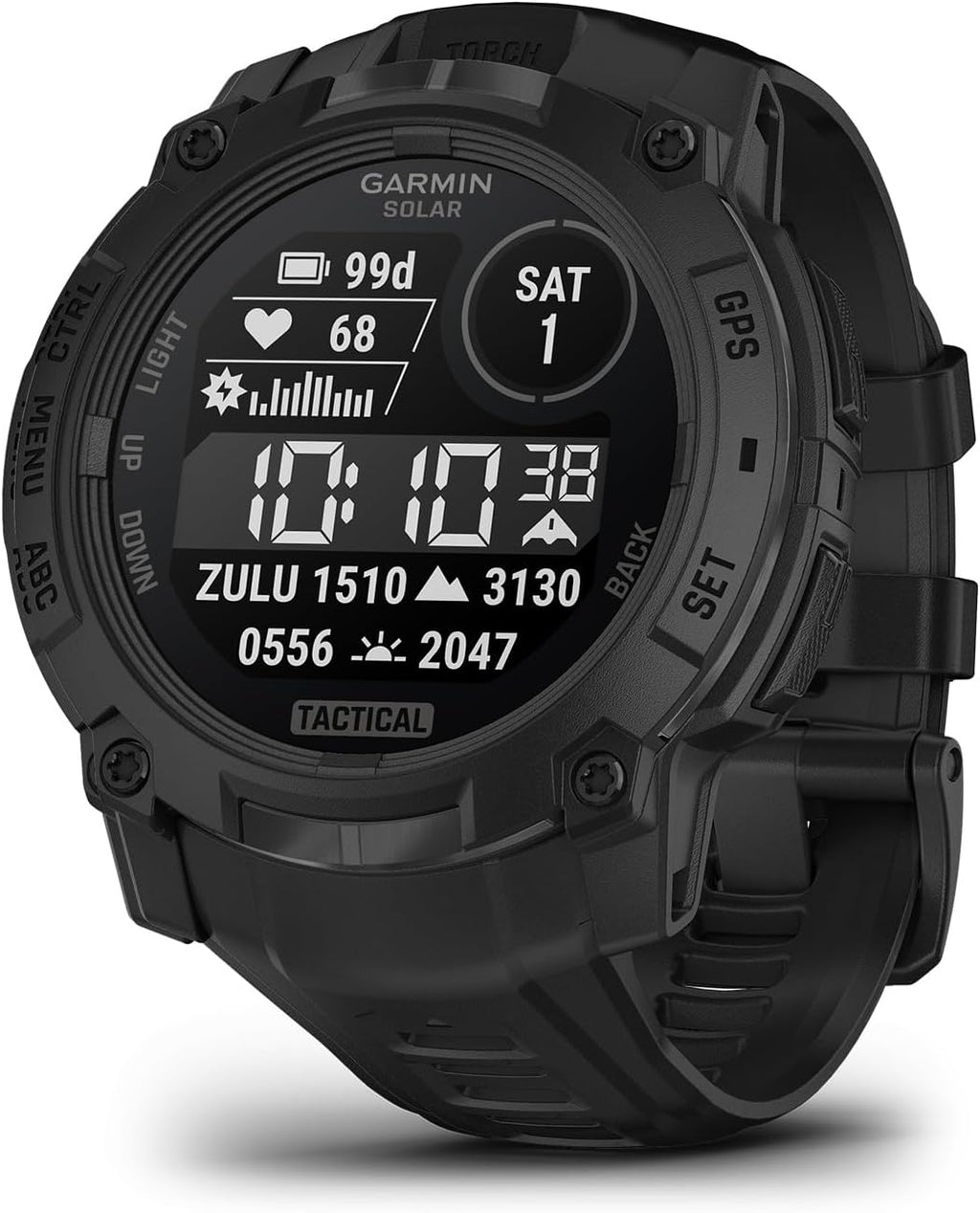 Garmin Instinct 3 Tactical Edition, Solar Charged 50mm Display, Outdoor Rugged GPS Smartwatch Bundle with USB Wall Charger + Microfiber Cleaning Cloth