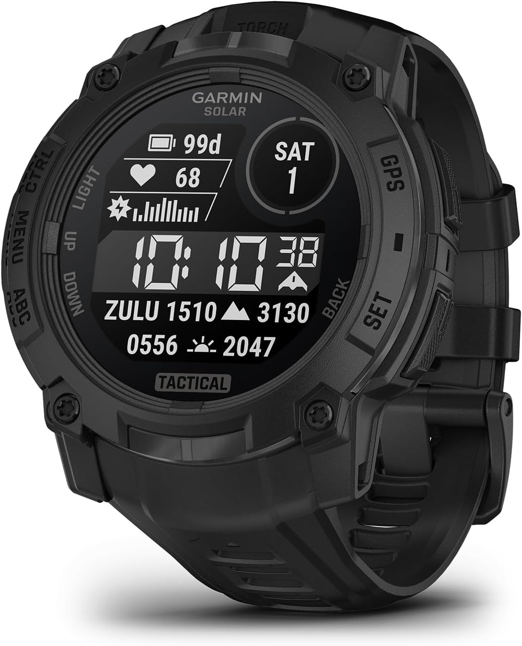 Garmin Instinct 3 Tactical Edition, Solar Charged 50mm Display, Outdoor Rugged GPS Smartwatch Bundle with USB Wall Charger + Microfiber Cleaning Cloth