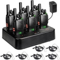 Retevis H-777H Walkie-Talkies with 6 Way Gang Charger,2 Way Radios with Earpiece,Hidden LED Segment Displays,Flashlight,USB-C,VOX,Portable FRS Two-Way Radios for Retail Property Church Hotel(6 Pack)