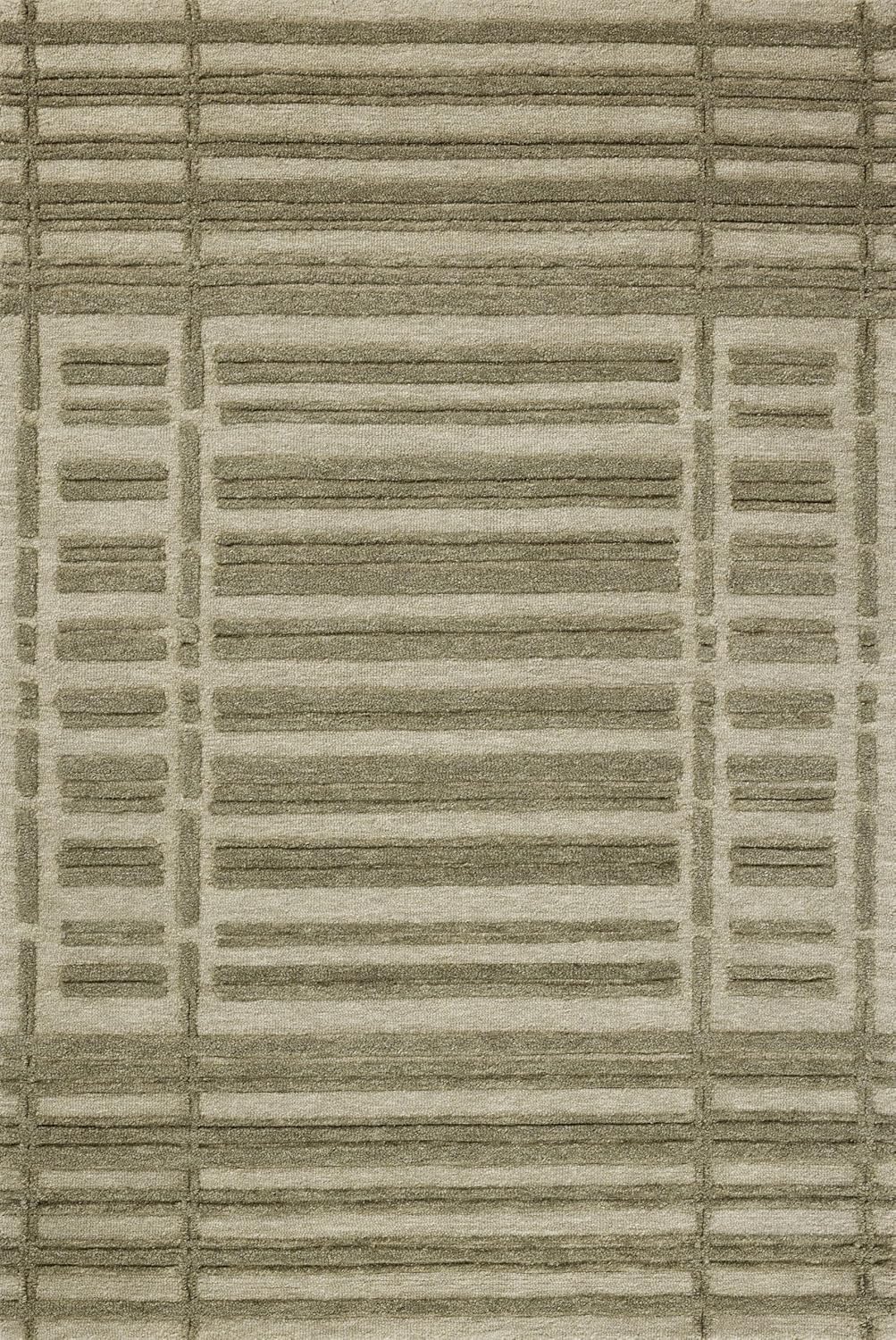 Loloi Chris Loves Julia Bradley Collection, Sage & Olive, 8'-6" x 11'-6" Area Rug – Classic Striped Area Rugs for Living Room, Bedroom, Entryway & Hallway, High Traffic Area Home Decor Rug