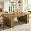 Tribesigns 71" Large Dining Table for 6-8, Farmhouse Kitchen Table, Rectangular Dining Table with Sturdy Reinforced Metal Frame and Curved Legs for Kitchen & Dining Room