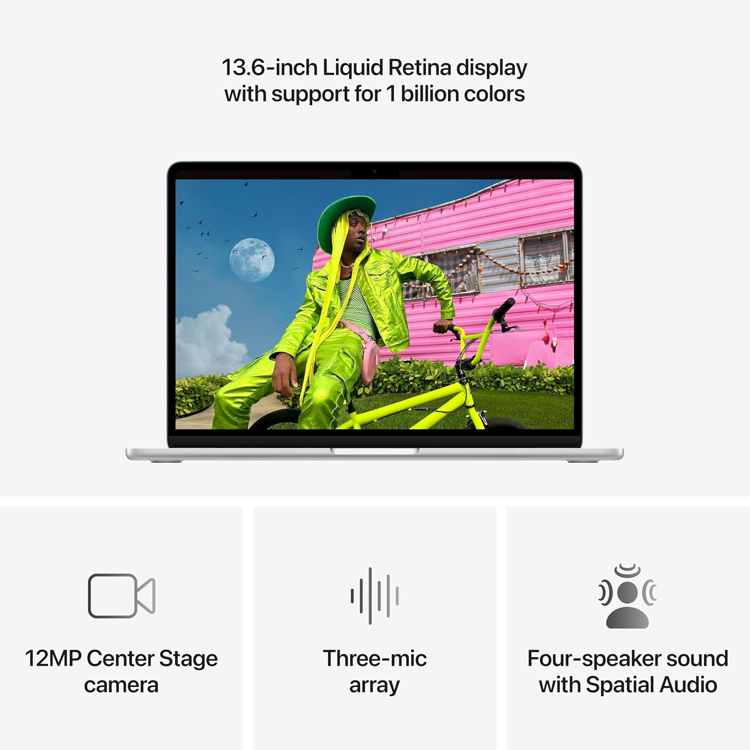 Apple 2026 MacBook Air 13-inch Laptop with M5 chip: Built for AI, 13.6-inch Liquid Retina Display, 16GB Unified Memory, 512GB SSD, 12MP Center Stage Camera, Touch ID, Wi-Fi 7; Silver