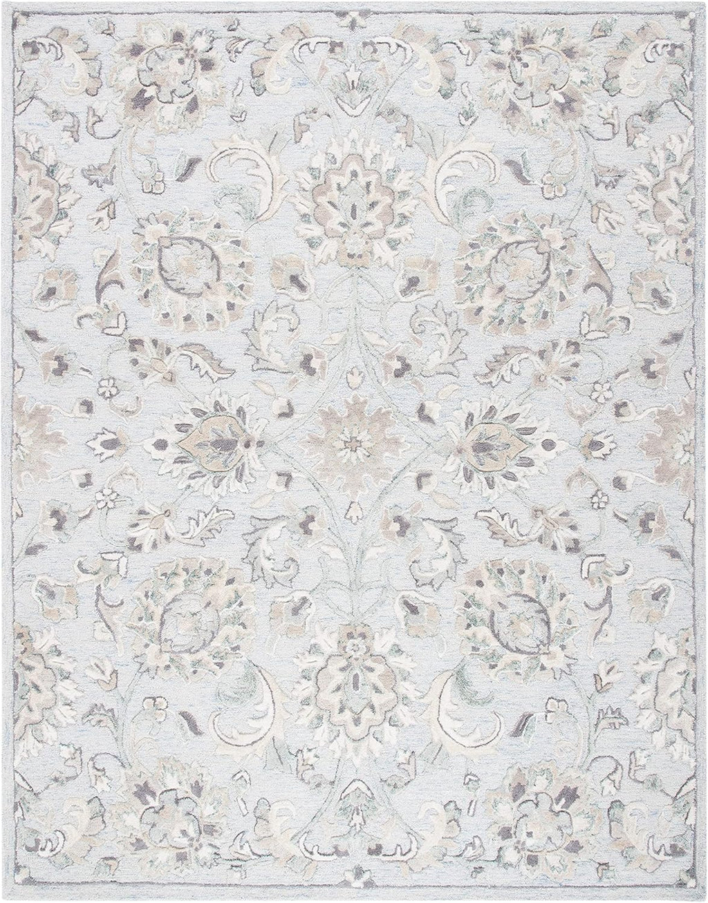 SAFAVIEH Glamour Collection Area Rug - 9' x 12', Light Blue & Ivory, Handmade Wool, Ideal for High Traffic Areas in Living Room, Bedroom (GLM624L)
