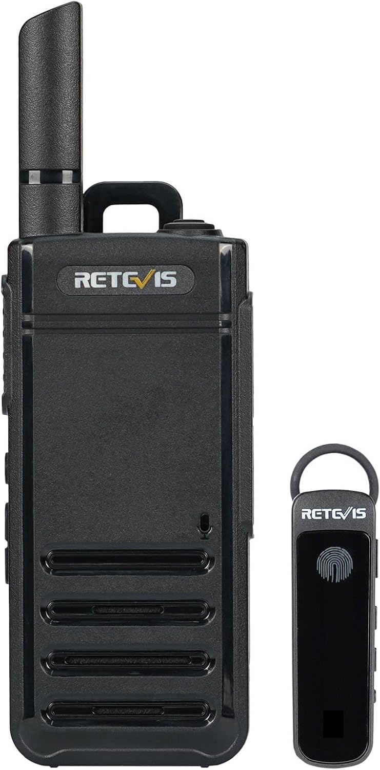 Retevis RB39P Bluetooth Walkie Talkies, Wireless Earpiece Auto Reconnect, Portable FRS Two Way Radios, License-Free, Hands Free, Type-C, Compact, 2 Way Radio for Church Hospital Retail School (4 Pack)