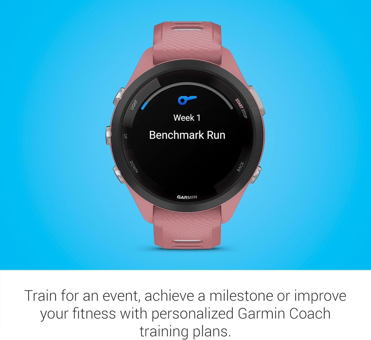 Garmin Forerunner 265S Running Smartwatch, Colorful AMOLED Display, Training Metrics and Recovery Insights, Light Pink and Powder Gray