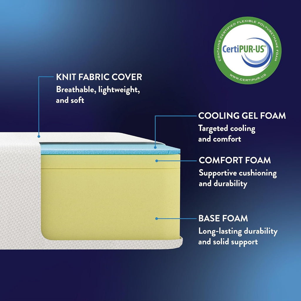 Best Price Mattress 10 Inch Memory Foam Mattress, Medium Firm, Cooling Gel Infused, Certified Safe Foams & Fabric, Mattress in a Box, Queen